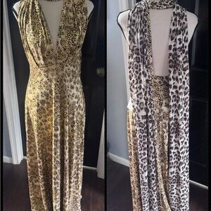 Leopard Print Backless Dress